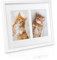 bomoe Bilderrahmen Collage für 2 Fotos 13x18 cm – Fotorahmen Collage aus Holz, Kunststoffglas, Metall-Aufhängung & Passepartout Multirahmen für Bilderrahmen Set – Bilderrahmen 13x18 Weiß – Galeria