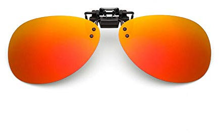 TOOLDO UV400 Sonnenbrille, polarisiert, zum Anklippen, HD-Tag-/Nachtsicht, Schattengläser zum Autofahren, Rot, 1 Stück, rot