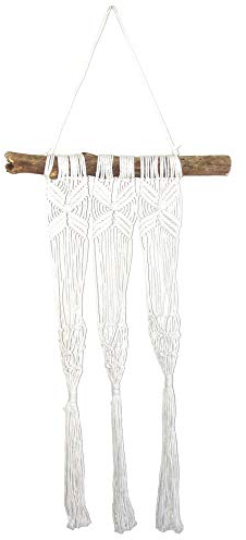 Makramee 3`er Blumenampel für die Wand weiss Pflanzenampel Hängeampel Pflanzenhalter Wand-Deko aus Makramee