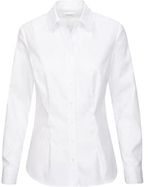 Seidensticker Damen Women Slim Longsleeve Cotton Bluse, Weiß(080645), 34 EU