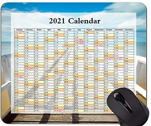 Kalender für 2021 Jahre Mouse Pad Office Mouse Pad, Pier an sonnigen Tag Mousepads