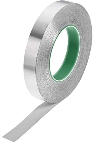 sourcing map Aluminium Folienband Hochtemperaturband 20 mm für HVAC Abdichten Patchen von Heiß und Kaltluftkanälen Klebeband 50m /164 ft
