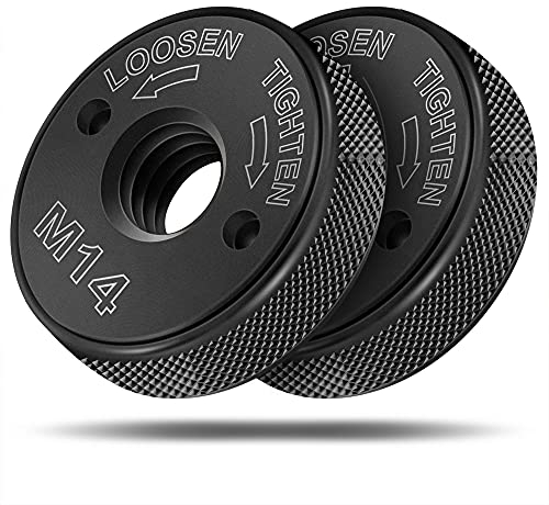 Schnellspannmutter SDS Clic M14, für alle Winkelschleifer von AEG, Black & Decker, Dewalt, Flex, Hitachi, Metabo, Makita etc.(2x spannmutter), Schwarz