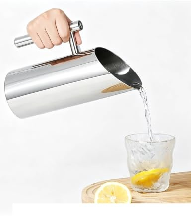 Jarra Agua Acero Inoxidable 1,5L,Jarra Metálica con Protección Contra Hielo | Jarra Plateada con Asa Jarra de Café Jarra Beber Agua Jarra para Restaurante Cocina Bar