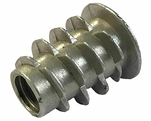 M6 x 13mm THREADED HEX DRIVE INSERT FIXING TYPE E WOOD SCREW INSERTS NUTS (10)