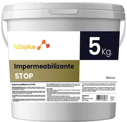 Pintura Plástica Impermeabilizante 5Kg BLANCO - Ideal para TERRAZAS y Azoteas | IMPERMEABILIZANTE Potente | Base de Agua, Ecológica | Bloquea Filtraciones y Humedad |PINTURA ANTIHUMEDAD INTERIOR