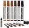 Furniture Repair kit Wood Markers -Set of 13 – 6 Markers,6 Wax Sticks and 1 Sharpener, for Scratches, Stains, Tables, Wood Floors, Desks, Bedposts, Touch Ups, and Cover Ups