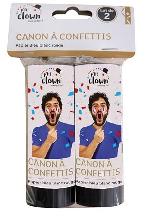 Canon à Confettis Papier 11 cm Multicolore - Lot de 2 PtitClown