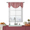 Bapawfish Roter Raffvorhang, Büffelkaro, für Fenster, Burgunderrot, kariert, verstellbare Raffgardinen für Badezimmer, Stangentasche, Bauernhaus, Café, Vorhänge, 127 x 50,8 cm, Rot/Weiß