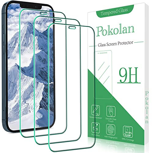 Pokolan 3 Pack Screen Protector for iPhone 12 Mini Tempered Glass, 9H Hardness, Case Friendly, Bubble Free, Anti Scratch, Easy to Install