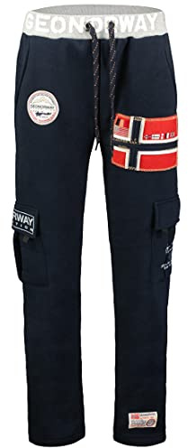 Geographical Norway Mycargo Men - Jogginghose mit Aufdruck Casual Style - Kleidung Qualität Sport Bequem Weich - Herren Jogginghose Lässig Baumwolle (Marineblau L)