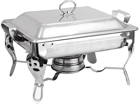 Futchoy Chafing Dish Speisenwärmer Edelstahl Warmhaltebehälter 6 Liter Speisebehälter Wärmebehälter mit Brennpastenhalter für Catering Buffet Party 21x26x26cm