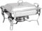 Futchoy Chafing Dish Chauffe-plats, en acier inoxydable, 6 l, avec porte-pâte combustible, pour traiteur, buffet, fête, 21 x 26 x 26 cm