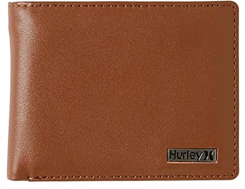 Hurley Herren Nur und Nur Ledergeldbörse Geldbörse, Hellbraun