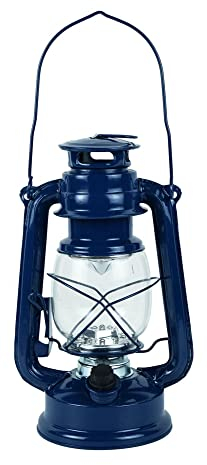 Sea-Club Sturmlaterne elektrisch Schiffslampen Aluminium H=25cm Ø=12cm blau lackiert