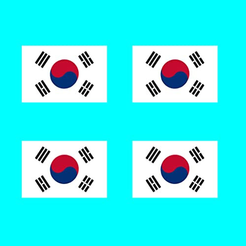 Set of 4 x Korean Flag Temporary Tattoo Waterproof Lasts 1 week Flag for country support football Korea Team