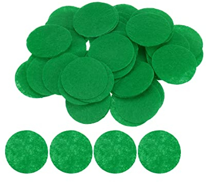 sourcing map 100 Stück Runde Bastelfilz 30mm, Filzkreise Handwerk Filz Pads Vliesstoff Filzkissen für Nähen, DIY Projekt, Bastelarbeiten, Handwerk, Decoration (Grün)