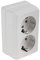 Aufputz Schuko Steckdose 2fach · Weiß/Weiss · IP20 · Mutlusan · AP Serie Bron