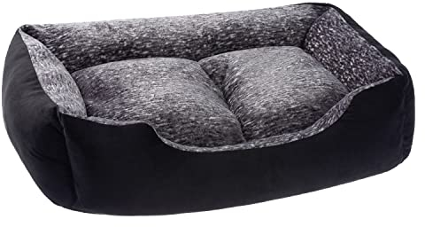 PETSTUFF Hundebett Kissen herausnehmbar waschbar Farb- und Größenwahl, schwarz, S