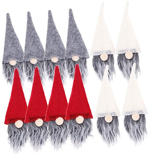 BESTonZON 12-Teiliges Weihnachtsmütze-Weinflaschen-Set Weindekoration Weihnachtsdekoration Weinverschlüsse Für Flaschen Weihnachtsflaschenhüllen Zwerg-Weinflaschenmütze