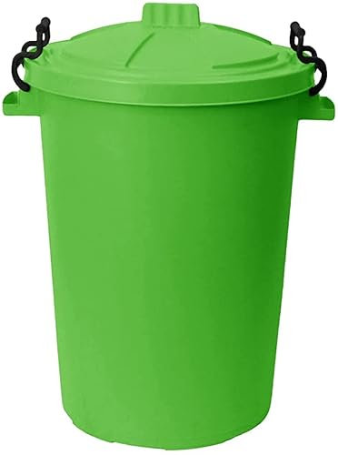 M1SS 50 Litre Heavy Duty Plastic Clip Lock Lid Bin Indoor or Outdoor Rubbish, Waste or Storage of Animal Feed. (Lime Green)