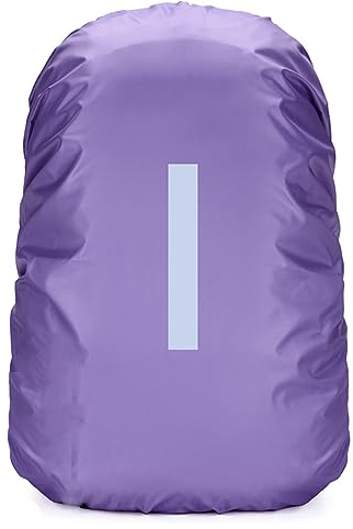Lukery 2 Stück Regenschutz für Rucksäcke mit Reflexstreifen, Universeller Wasserdichter Rucksack Regenschutz (15-85L) für Radfahren, Reisen, Wandern, Camping, Klettern (XS,Lila)