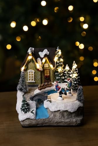 Marco Paul Christmas Village Scene Light ice Skating Scene Christmas Decorations Christmas Village Sets Christmas Table Decoration Christmas Window Decorations Christmas Ornaments Room Decorations