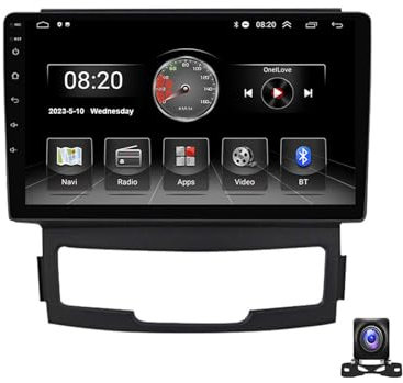 DEHIWI Android 11 Radio 1-DIN Coche Estéreo para SsangYong Korando 2010~2013 GPS Navegador 9''Pantalla MP5 Multimedia Video Player con 720P Cámara De Visión Trasera, 4G FM RDS DSP Carplay,Y1 1g+16g