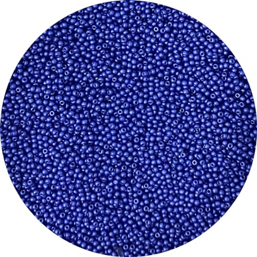 Bala&Fillic Größe 2mm Marineblau GlasPerlen 9000 Stück,100 Gramm, 12/0 Klein Perlen für Herstellung von Schmuck Ohrring Armbänder Halskette (Marineblau)