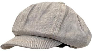 Perfeclan lässige Ballonmütze für Damen, Schirmmütze Kappe Barett Maler Mütz Bakerboy Schiebermütze Newsboy Cap Cabbie-Mütze, Elastischer Rückseite, mit Schirm Frühling-Sommer, aprikosengrau