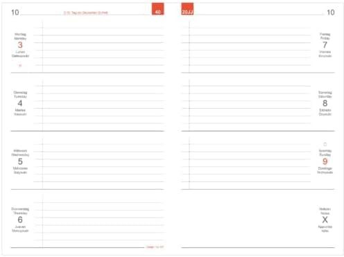 X17- A5 Wochenkalender-Wochenplaner Nachfüllpack | „Quer“ 2027, 2 Hefte à 6 Monate, inkl. Memokarte. Nur passend für das X17-System. Made in Germany