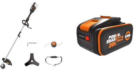 WORX Nitro - Débroussailleuse sans Fil -40V- 4Ah - Ø38cm - WG186E.92 & Batterie Powershare Pro au Lithium-ION 20V - 4Ah - WA3644