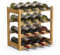 BAKAJI Cantinetta Portavino in Legno Bambù con 16 Scomparti per Vino Champagne, Portabottiglie da Terra, Cantina per Angolo Bar, Salotto, Cucina, Bistrot, Ristorante, 43.5 x 25 x 43 cm (Naturale)