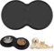 Pet Feeding Mat - Non-Slip Waterproof Silicone Food Mat for Dogs and Cats, Spill Proof Bowl Mat, Washable Placemat Food Tray, Keeps Floors Clean (Black)