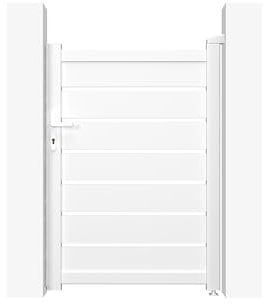 Casanoov Portillon VOGEL 1x1,40 m Aluminium Blanc Mat – Design Ajouré Moderne – Robuste et Résistant Intempéries – Montage Facile – Clôture Jardin Sécurisée – Entrée Extérieure 100x140 cm