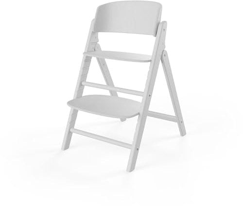 CYBEX Gold CLICK & FOLD Hochstuhl, Mitwachsend, 3-99 Jahre, Verwendbar ab Geburt durch separate Aufsätze, Buchenholz, All White