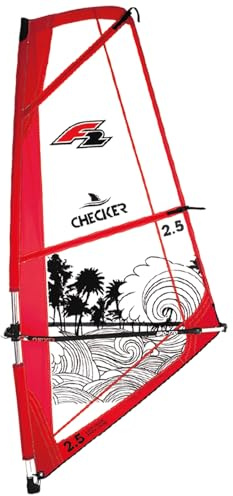 F2 Windsurf Segel Checker Kid Komplett Rigg 1,5-5,5qm Größe wählbar Rot