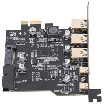 PCIe zu USB 3.2 Gen 2 Karte 20 Gbit/s 5 Port (3 USB Typ A 2 USB Typ C) Erweiterungskarte für 7/8/10/11 für Linux für OS X PC