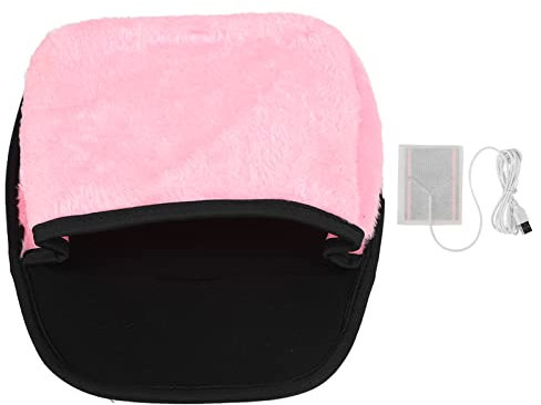 USB Heated Mouse Pad Hand Warmer With Wrist Guard, Heated Computer Mouse, Heated Mouse Pad Hand Warmer, For Office Home Computer Laptop Work (Pink)