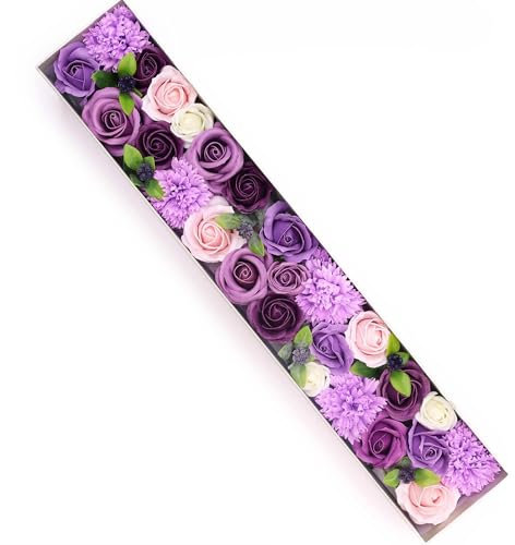 Soap Flower Gift Boxes Extra Long Lavender Rose & Carnation