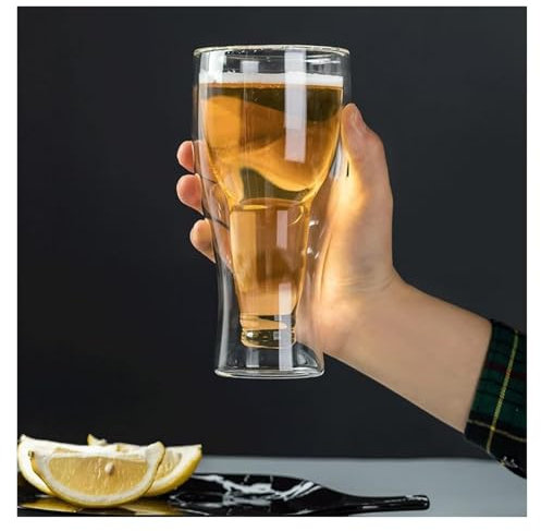Vaso de pinta personalizado, juego de regalos de vaso de cerveza, vasos de cerveza, taza de vaso de bebida de cerveza con aislamiento de doble pared, copas de vino transparentes, seguras, prácticas y