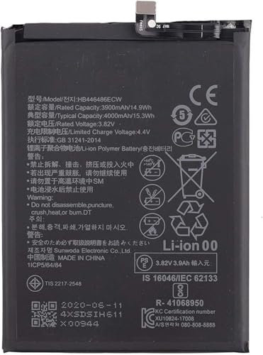 HB446486ECW - Batteria di ricambio compatibile per Huawei P Smart Z nova 5i Honor 9X Pro Enjoy10 Plus STK-LX1 GLK-LX1 GLK-LX2 GLK-LX3 Series (3,82 V 14,9 Wh)