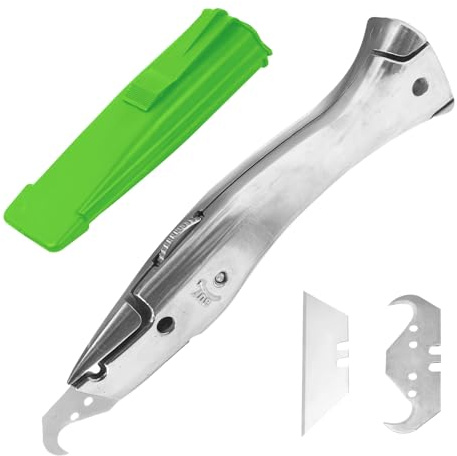 LEKEFETO Teppichmesser: Teppichmesser Cuttermesser für Trapezklingen, Einschließlich Trapezklinge, Kleiner Hakenklinge, Cuttermesser Profi, Geeignet für das Schneiden von PVC-Bodenbelägen