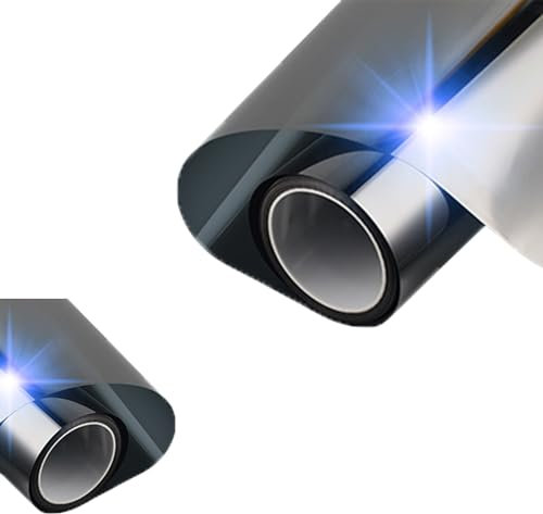 Reflective Window Film One-Way Privacy Film for Home & Office Heat Control Anti-Glare Adhesive Window Tint 100x1000CM - Enhance Privacy & Energy Efficiency