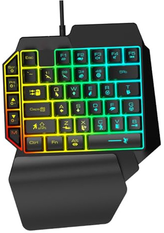 NUOBESTY Clavier Gamer Mécanique Compact 39 Touches Rétroéclairé RGB Noir | Plastique Noir, Commande Main, Format Portable pour Jeux à Domicile et Jeunes Joueurs Pc, Loisirs sur Ordinateur