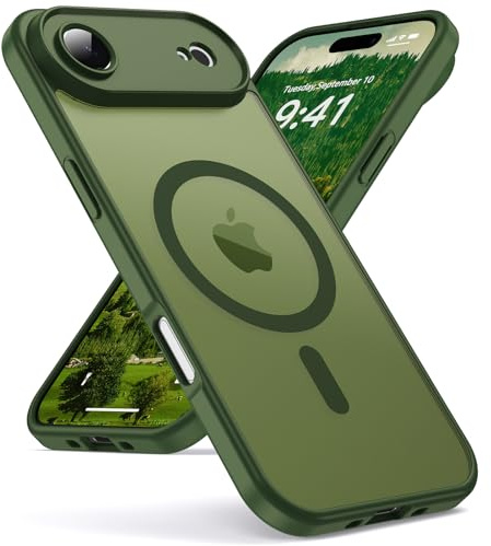 Oududianzi-Magnetisch Hülle für iPhone Air mit Magsafe Case, SogeGreen | Durchscheinende Mattierte PC Rückseite TPU Silikon Schutzhülle, Kameraschutz Transluzente Matt Kratzfest Stoßfest Handyhülle