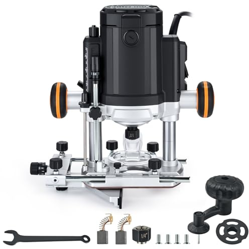 ROUTECH 3.25HP Plunge Router, 2400W120V60Hz, 1/2 and 1/4“ Collet, Soft Start, Variable Speeds, Router Table Compatible, Model RT-004