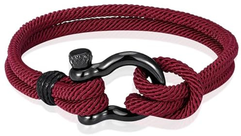 Nautische Herren Armband Paracord Edelstahl Anker, 19cm, /Edelstahl/Textil