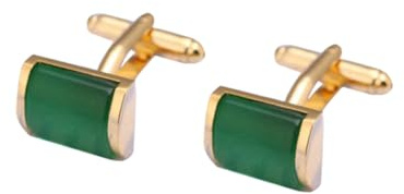 Uonlytech 2 Stück Grüne Opal Manschettenknöpfe Herren Schmuck Kreative Hemd Ärmelhalter Elegant Business Hochzeit Geschenk