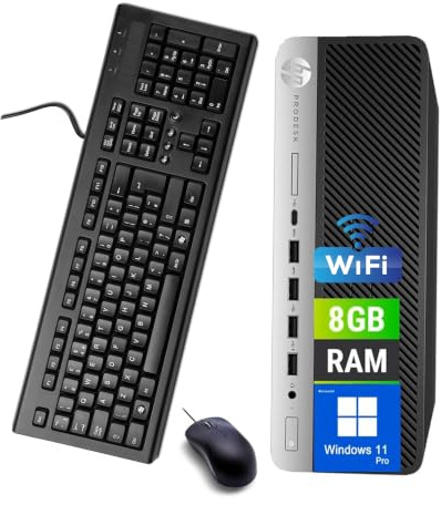 HP ProDesk 600 G3 SFF - Ordenador de sobremesa (Intel Core i5-6500, 8 GB de RAM, 256 GB SSD, WiFi, Bluetooth, teclado QWERTY, Windows 11 Pro (reacondicionado)